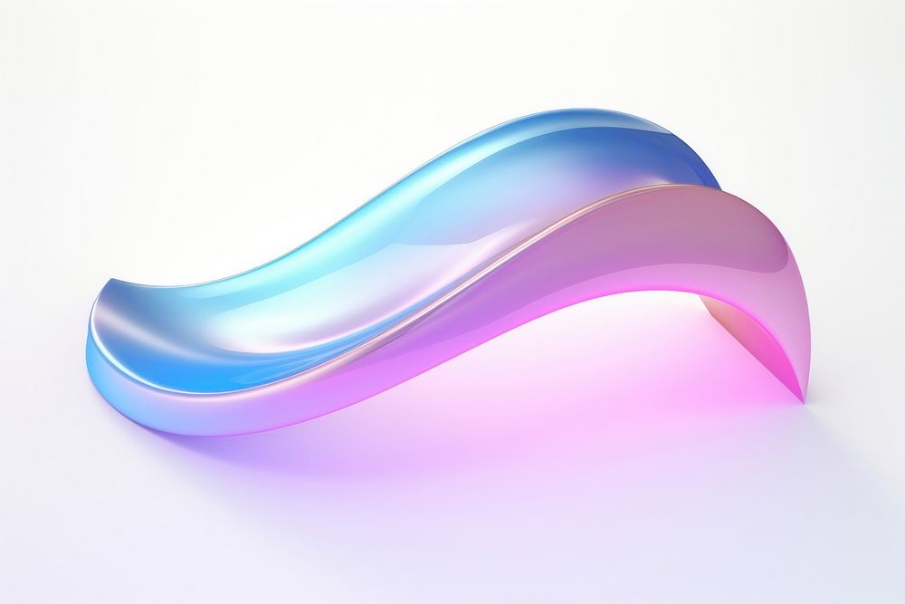Iridescent curve white background appliance abstract.