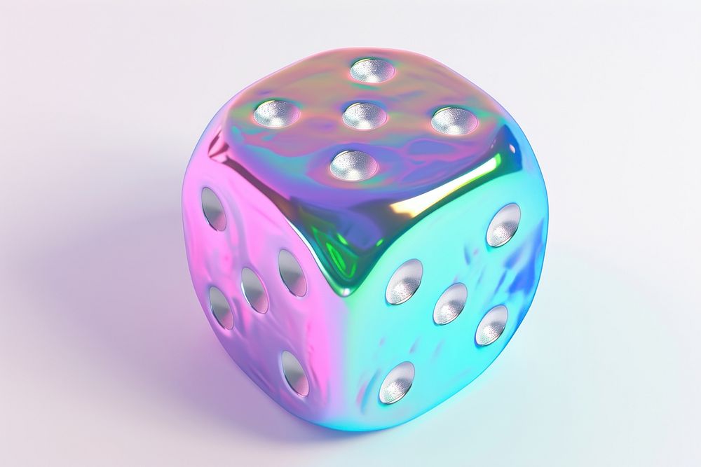 Iridescent dice game jewelry number.