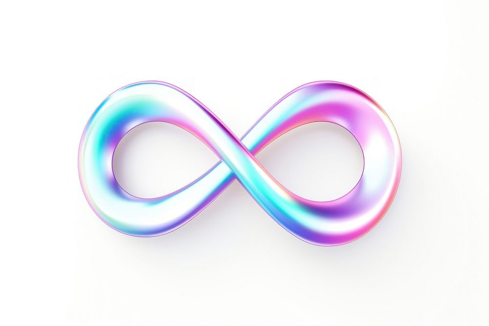Iridescent infinity symbol white background accessories accessory.