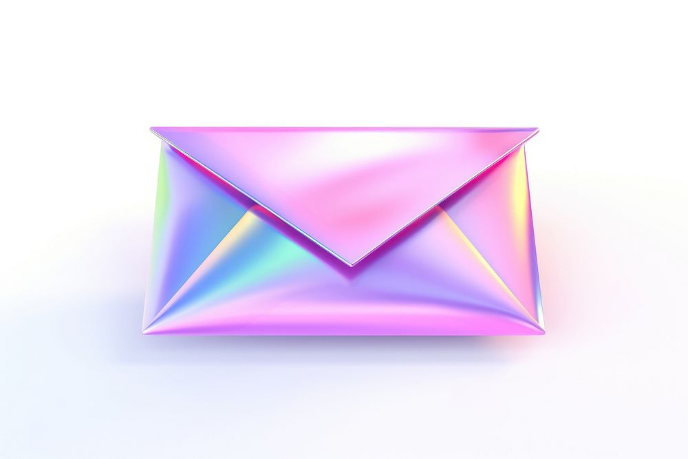 Iridescent mail white background spectrum abstract.