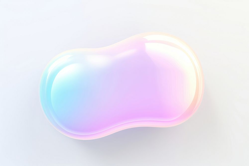 Iridescent speech bubble white background electronics abstract.