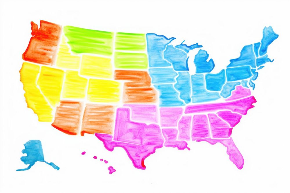 USA map topography painting striped. AI generated Image by rawpixel.