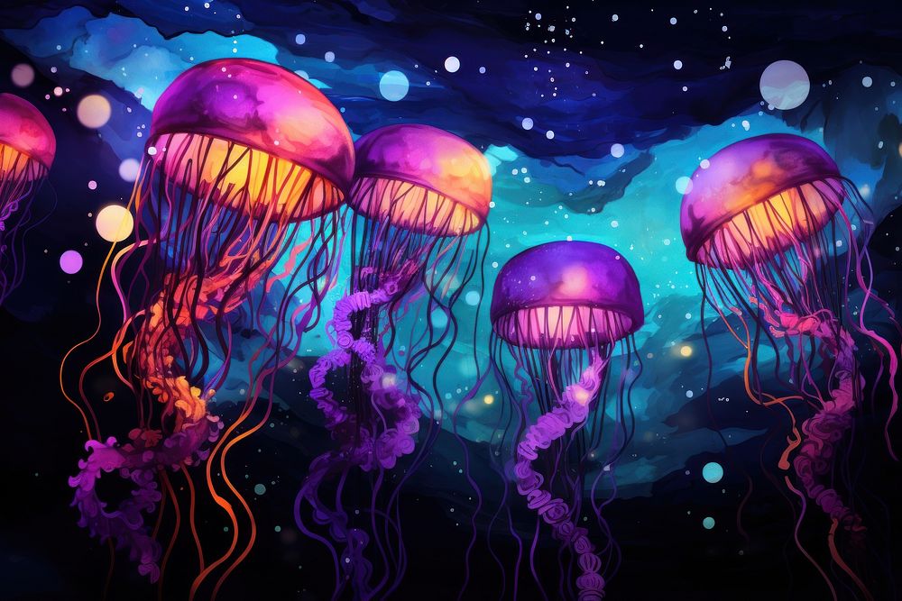 Purple jellyfish animal invertebrate.