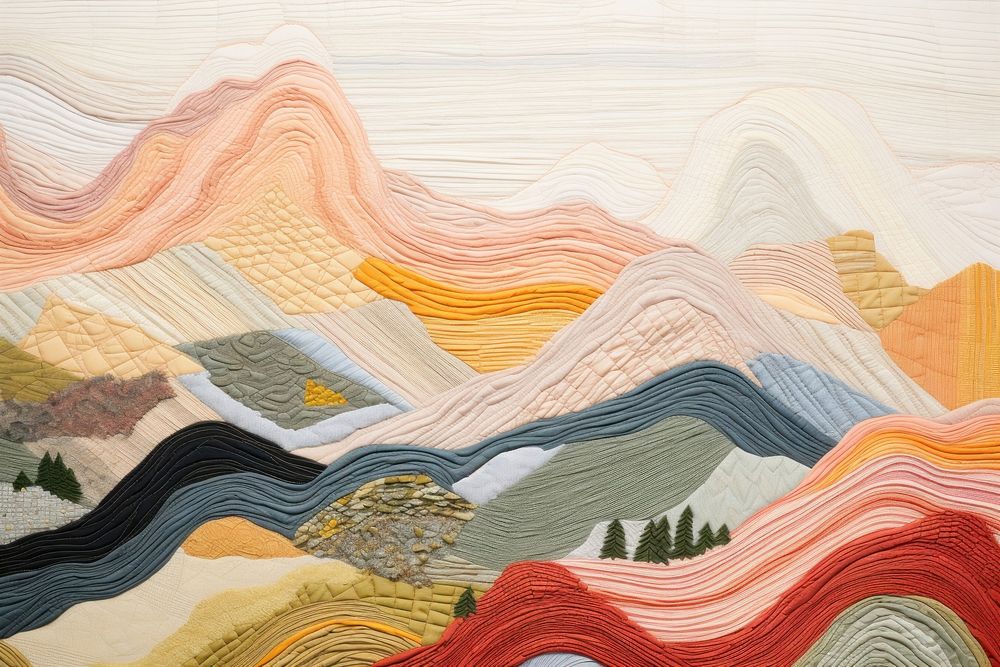 Hills landscape painting pattern.