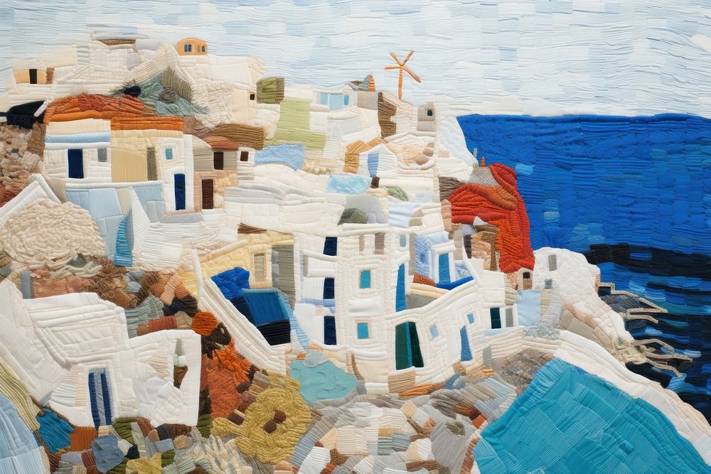 Santorini painting land art.