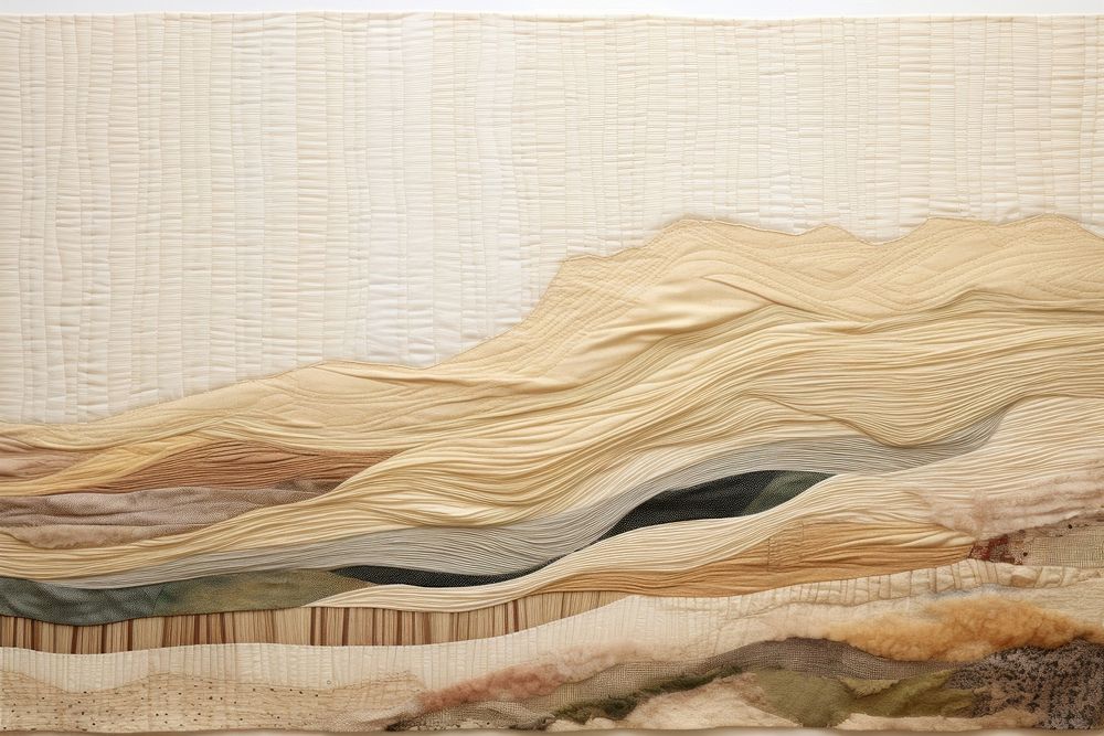 Sand dunes landscape painting textile.