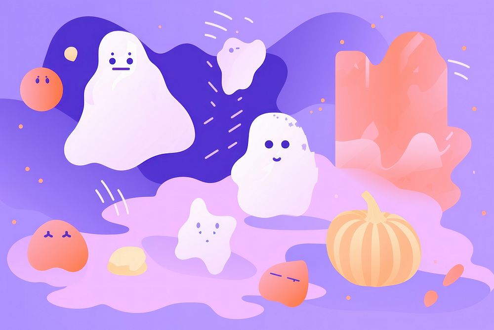 Ghost halloween party cartoon anthropomorphic representation.