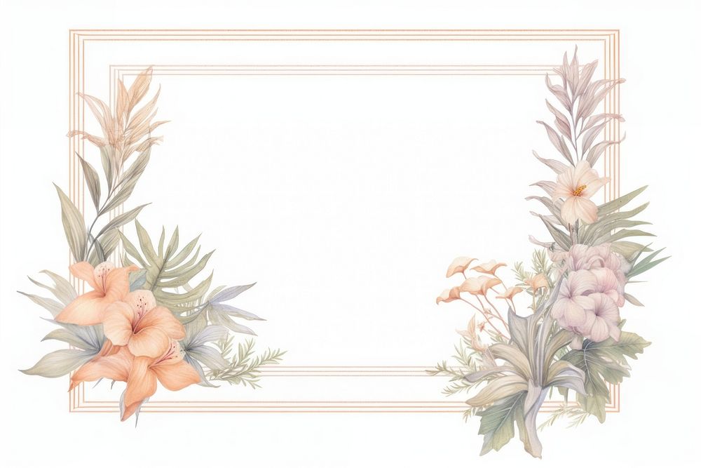 Tropical flower frame backgrounds pattern plant. AI generated Image by rawpixel.