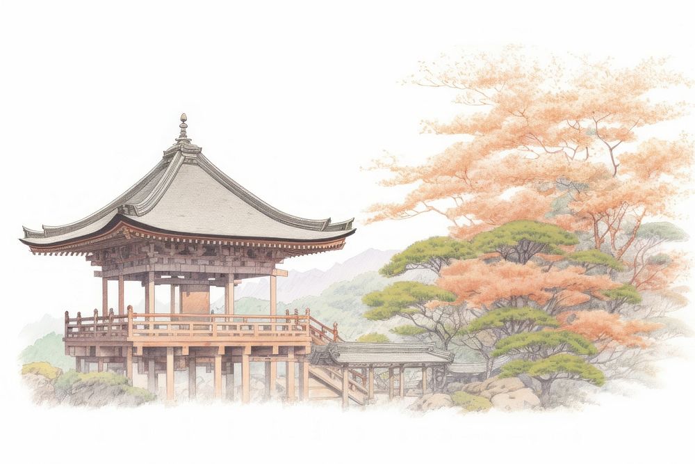 Japanese scenery architecture building temple. AI generated Image by rawpixel.