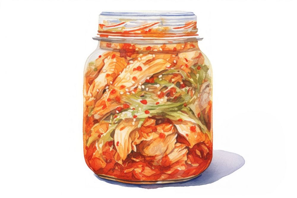 Kimchi food jar white background. AI generated Image by rawpixel.