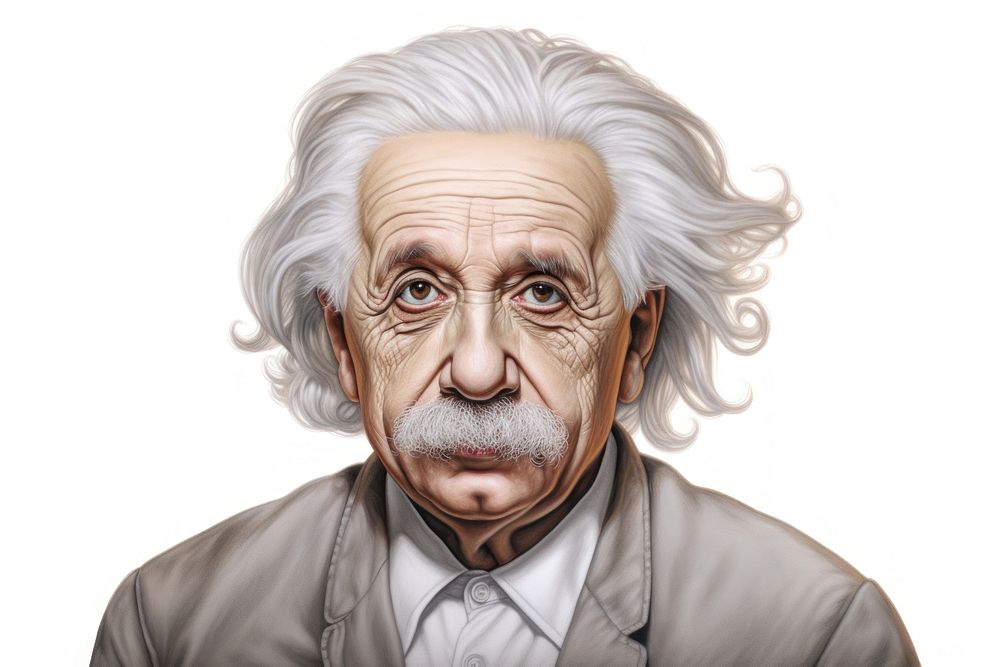 Albert Einstein portrait drawing sketch. AI generated Image by rawpixel.