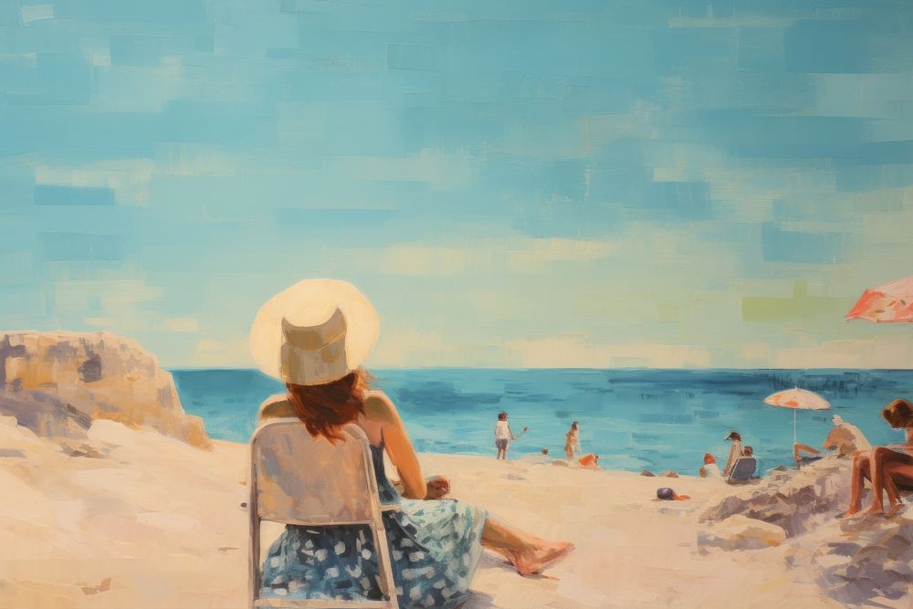 The beach painting outdoors summer.