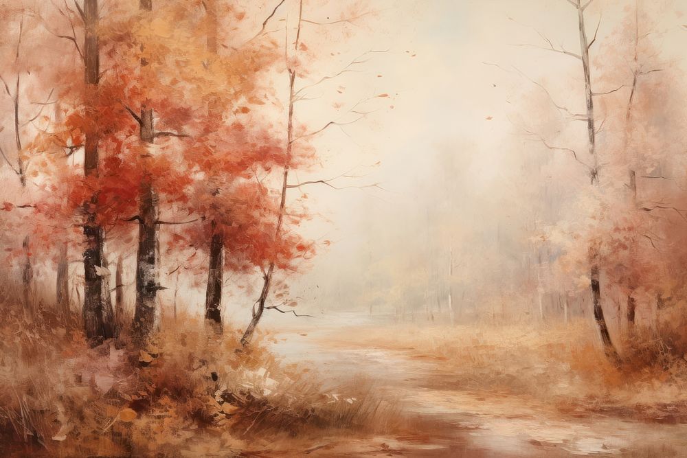 Forrest in autumn painting backgrounds outdoors.