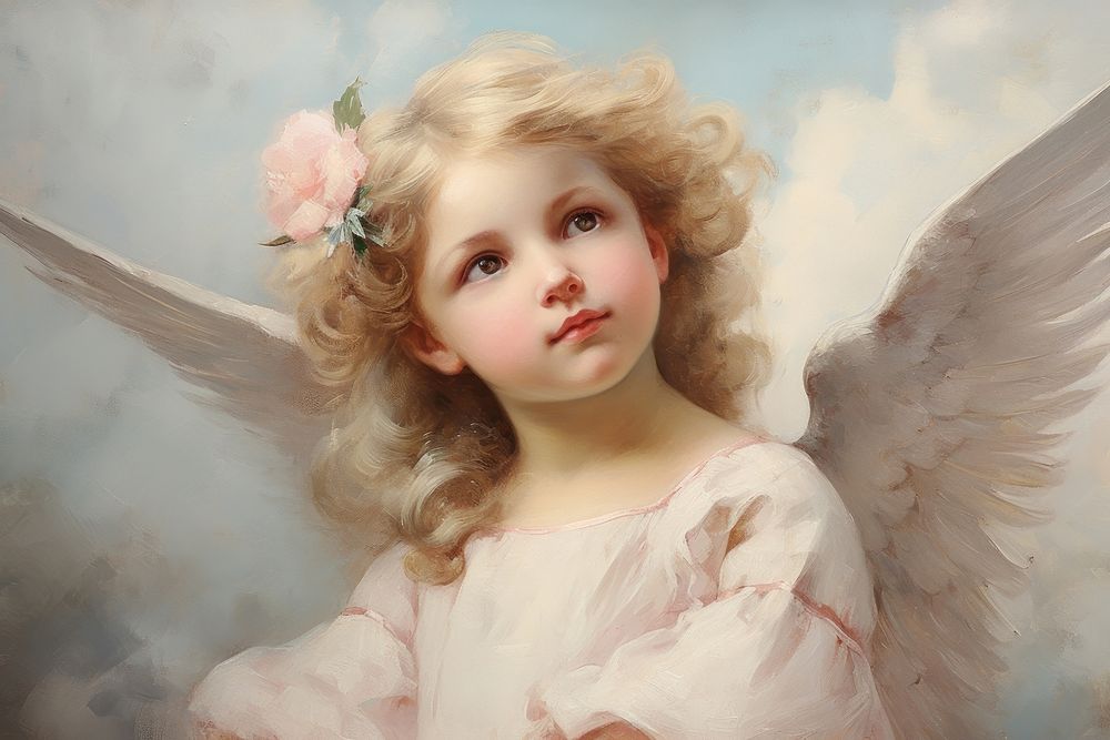Angel in the sky angel portrait painting.