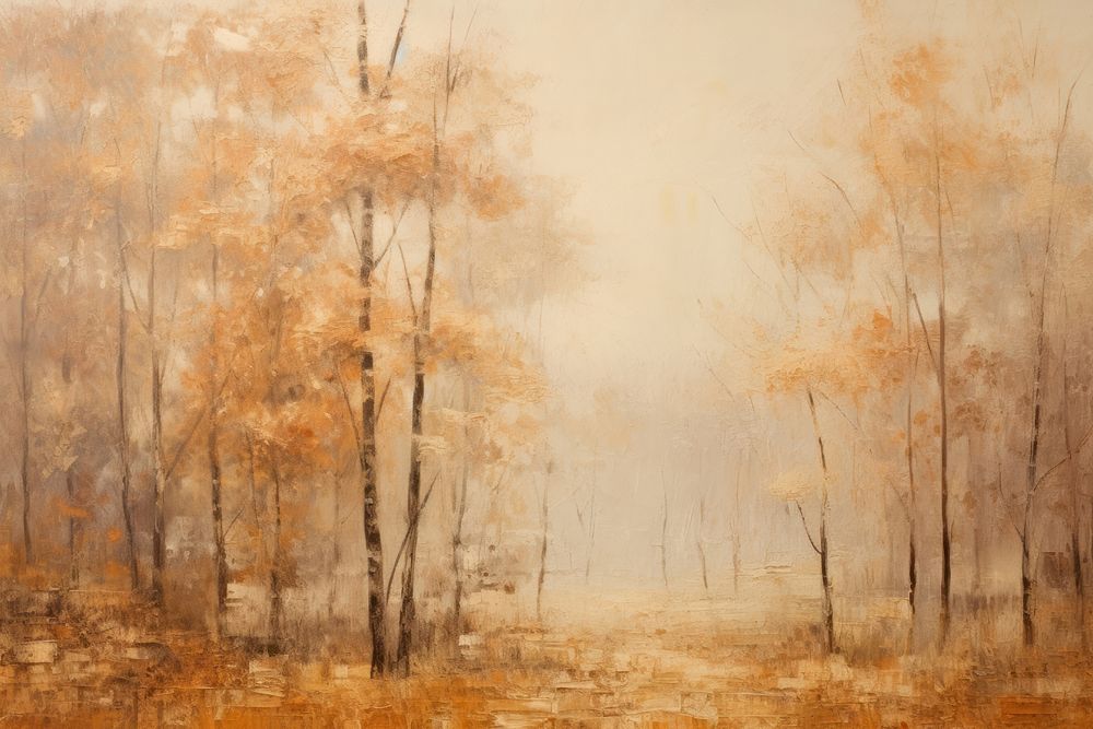 Forrest in autumn painting backgrounds landscape.