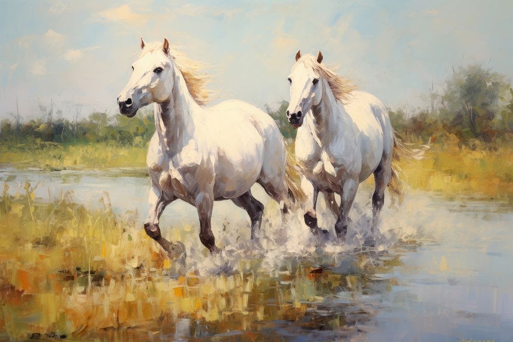 Horses painting horse stallion.