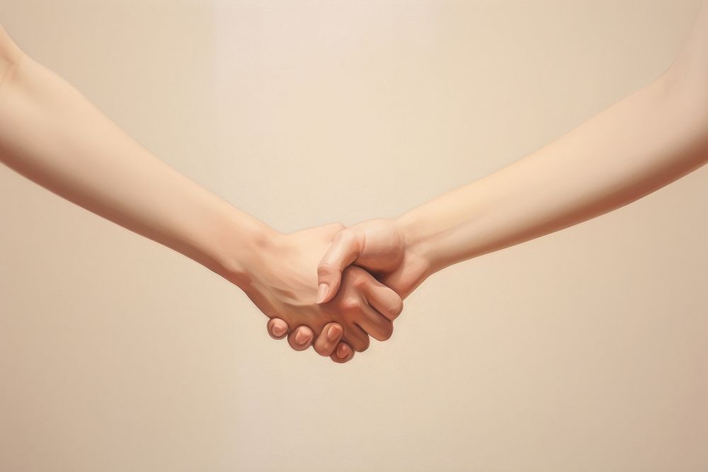 Two women hand handshake adult.