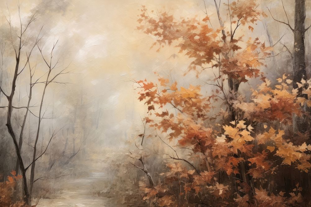 Forrest in autumn painting backgrounds outdoors.