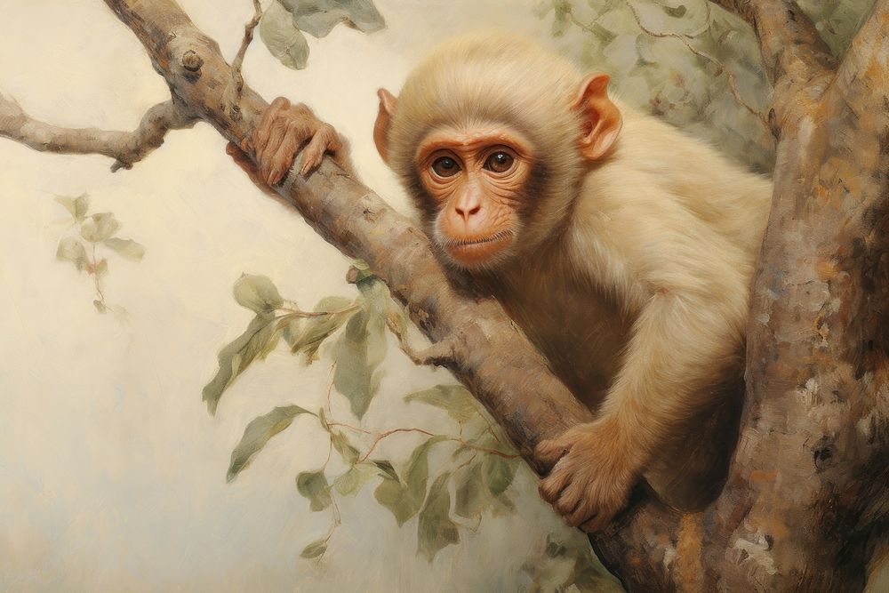 Monkey monkey wildlife climbing.