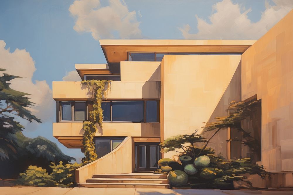 Modern House architecture painting house.