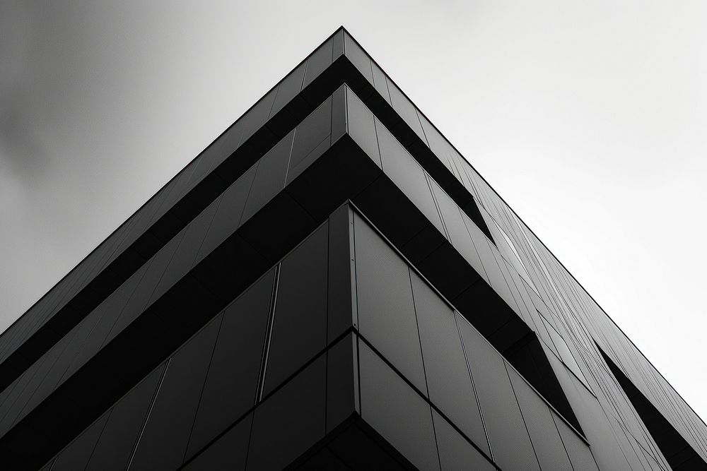 Modern architecture monochrome building black.
