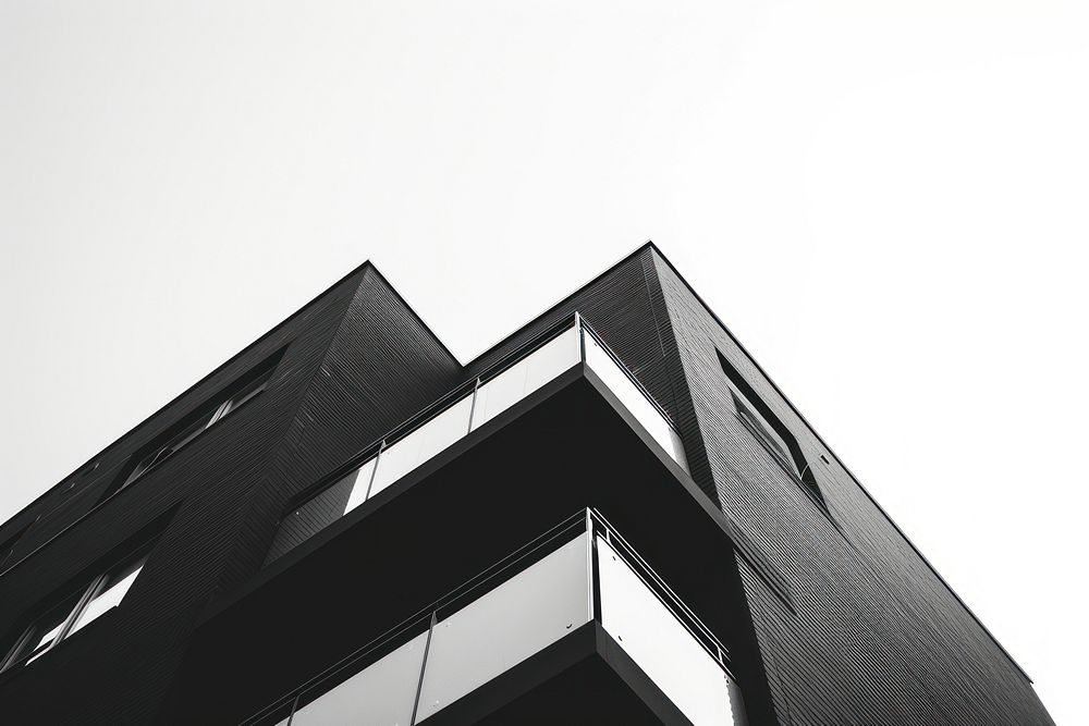 Modern architecture monochrome building black.