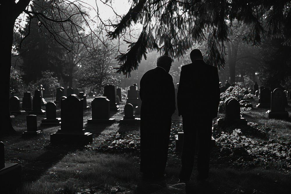 A Funeral monochrome tombstone graveyard.