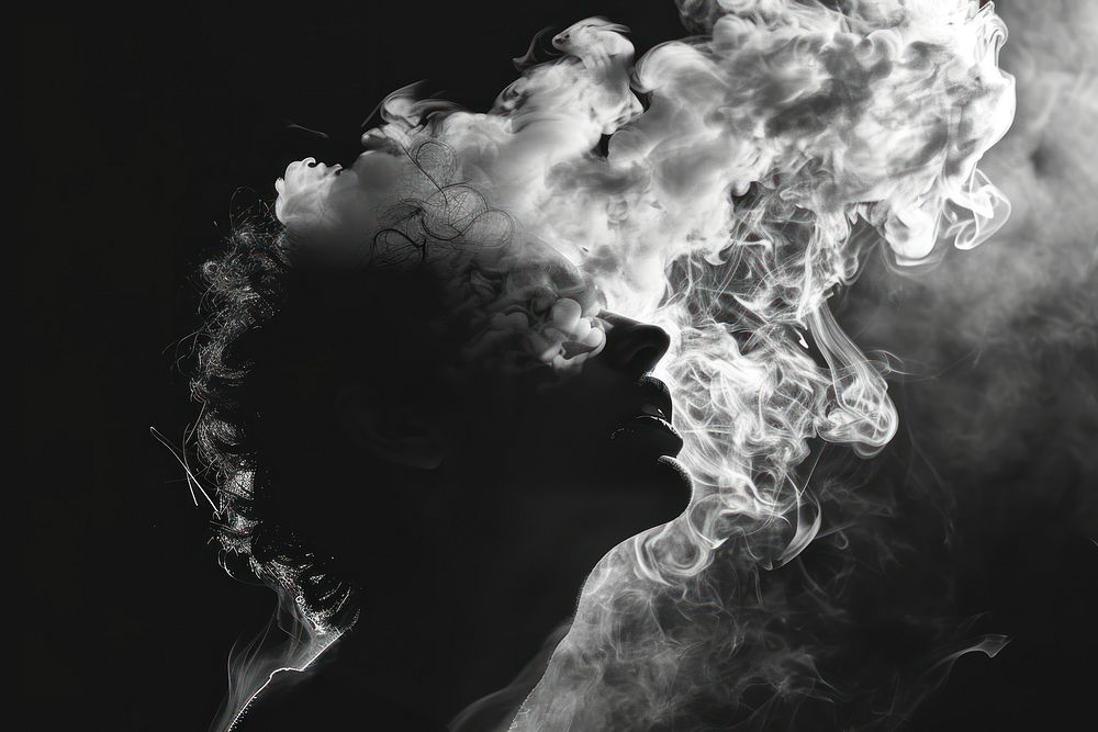 Smoke in human form smoke monochrome smoking.