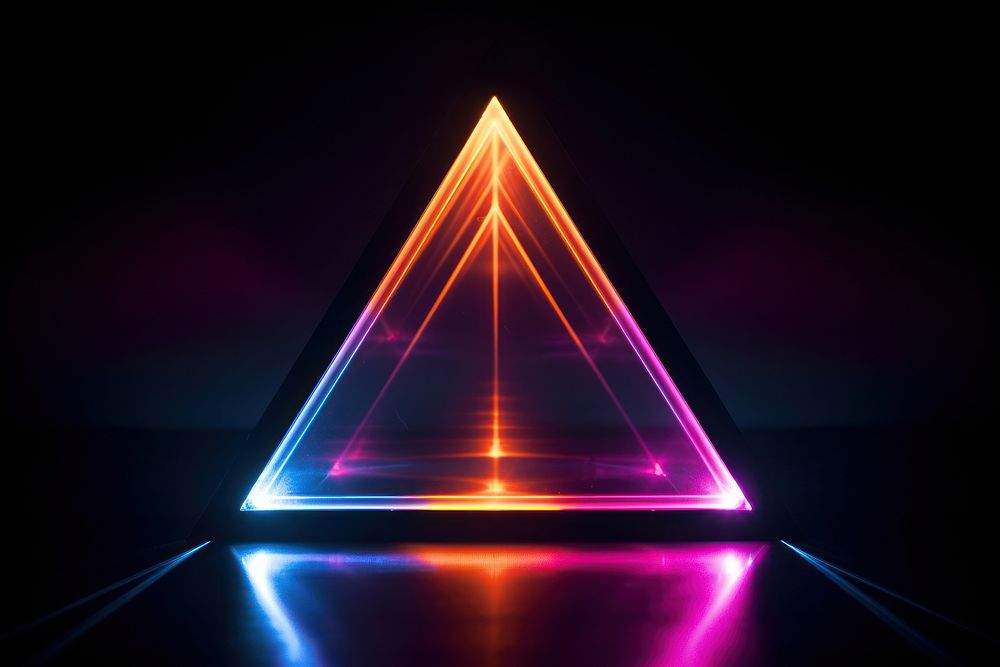 Geometric triangular light laser neon. AI generated Image by rawpixel.