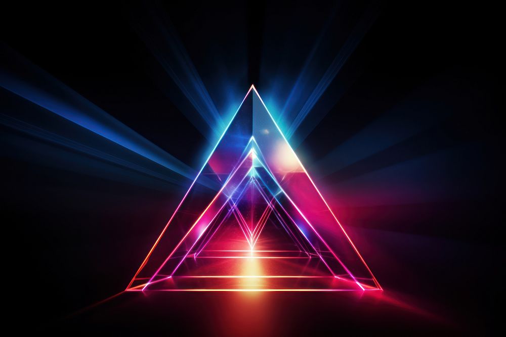 Geometric triangular light night laser. AI generated Image by rawpixel.