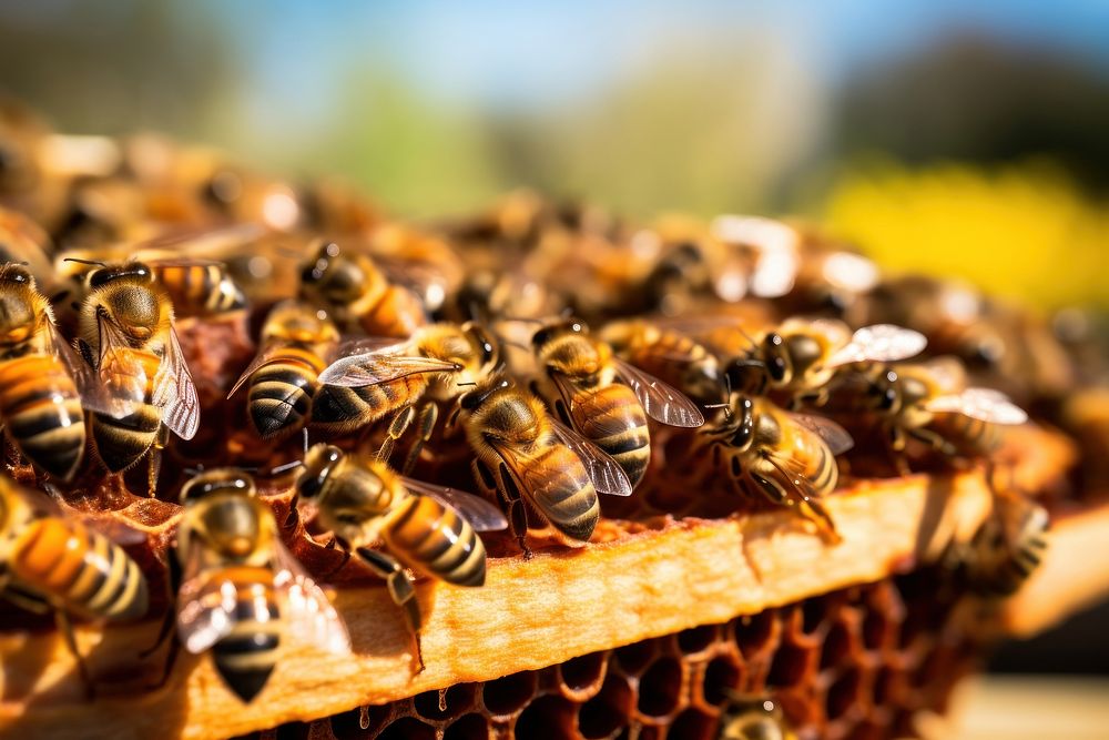 Honey bee beehive animal.