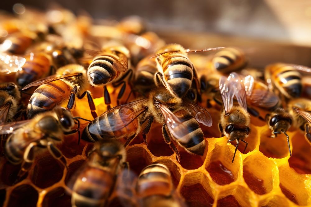Honey bee beehive animal.