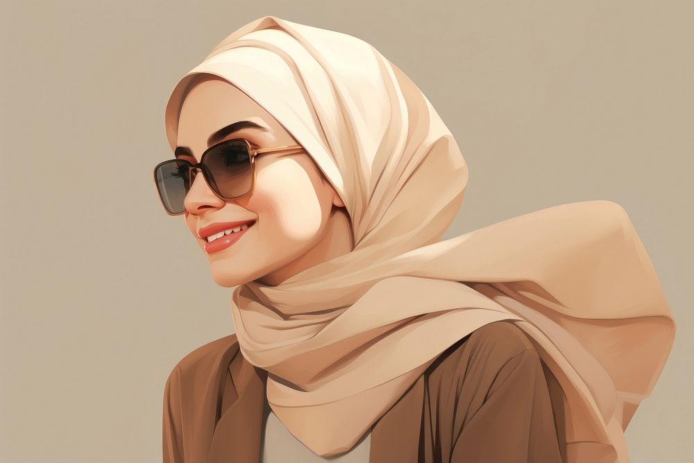 Business woman portrait fashion hijab.