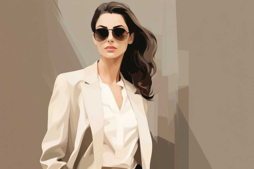Business woman sunglasses portrait blouse.