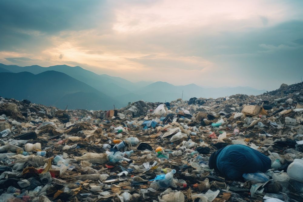 Mountain of garbage mountain unhygienic pollution.