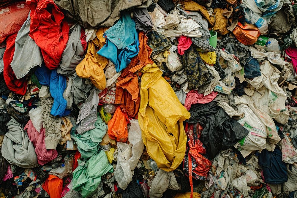 Clothing trash garbage backgrounds abundance.