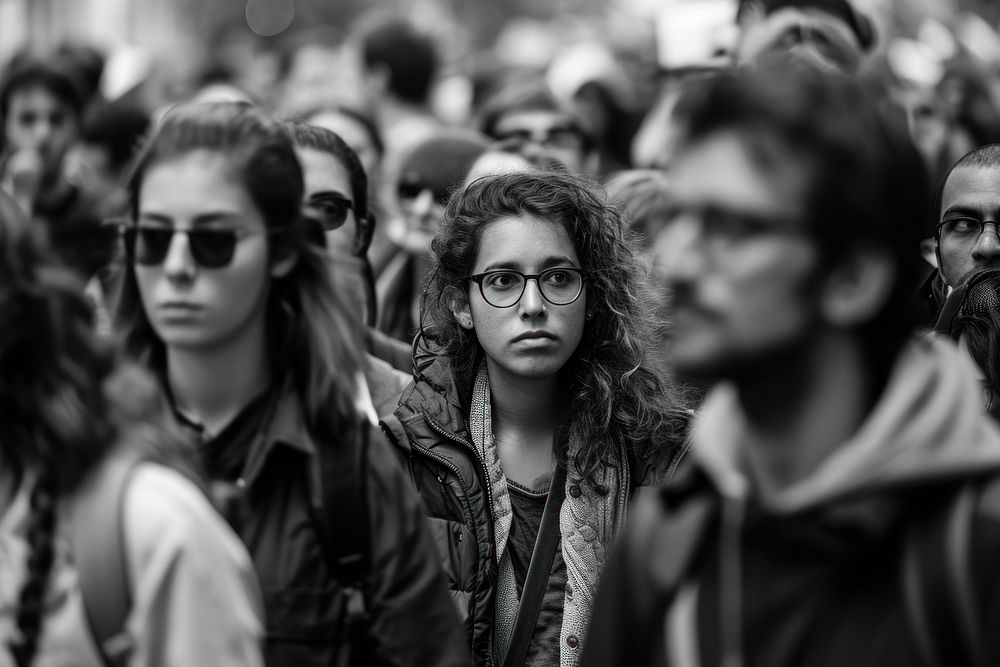 Crowd of people photography portrait glasses.