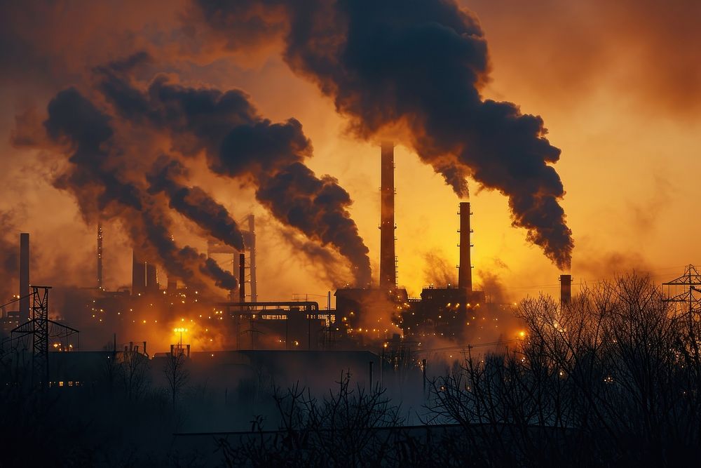 Industrial factories pollution architecture refinery. | Free Photo ...