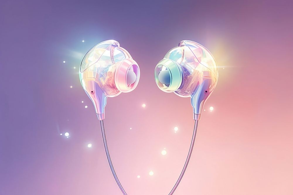 Earphones headphones headset purple.
