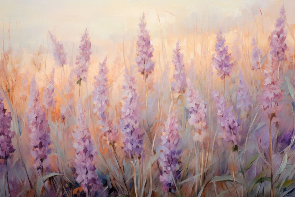 Lavenders garden painting backgrounds outdoors.