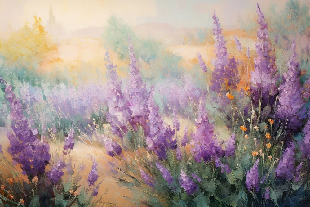 Lavenders garden painting backgrounds outdoors.