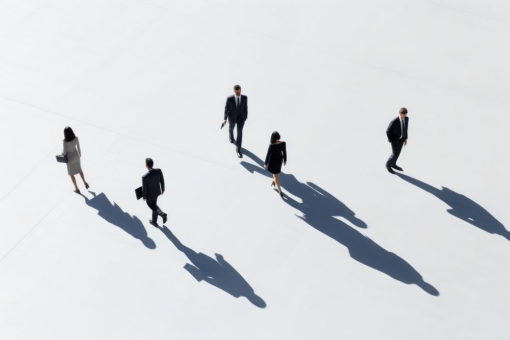 Business people walking silhouette footwear outdoors. AI generated Image by rawpixel.
