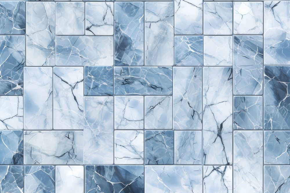 Sky-blue marble tile cracked.