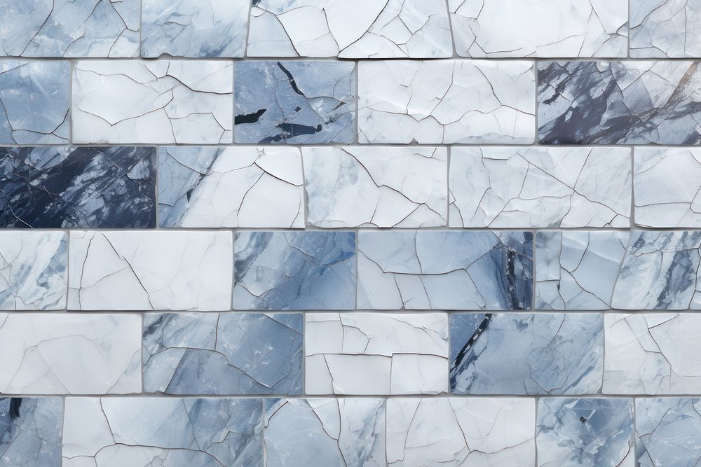 Sky-blue marble tile cracked.