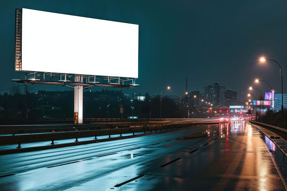 Motorway billboard advertisement road.