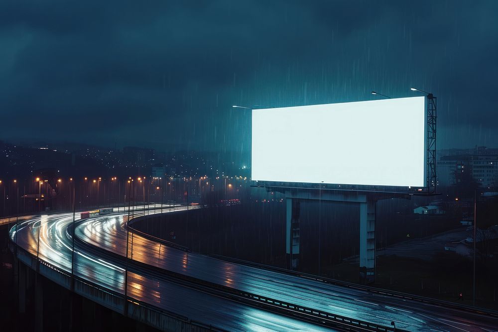 Motorway Billboard Advertisement Road. 