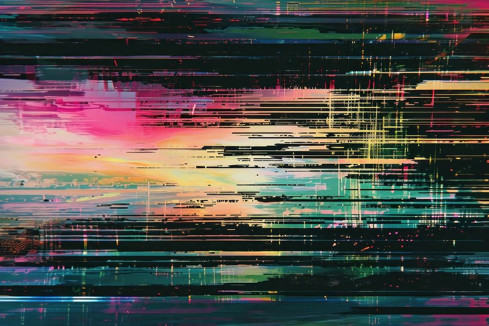 Television noise wave abstract painting art.