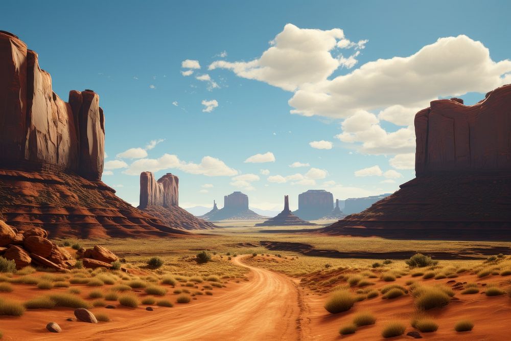 Valley monument valley tranquility landscape. AI generated Image by rawpixel.