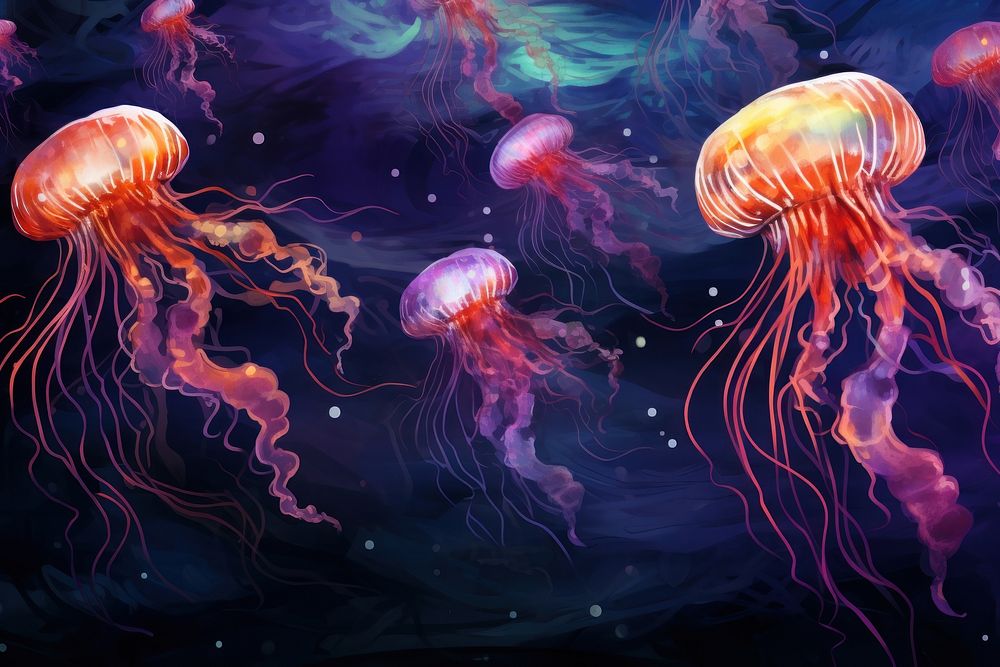 Purple jellyfish animal invertebrate.