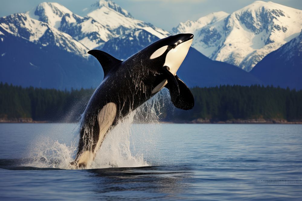 Killer whale outdoors animal mammal. AI generated Image by rawpixel.